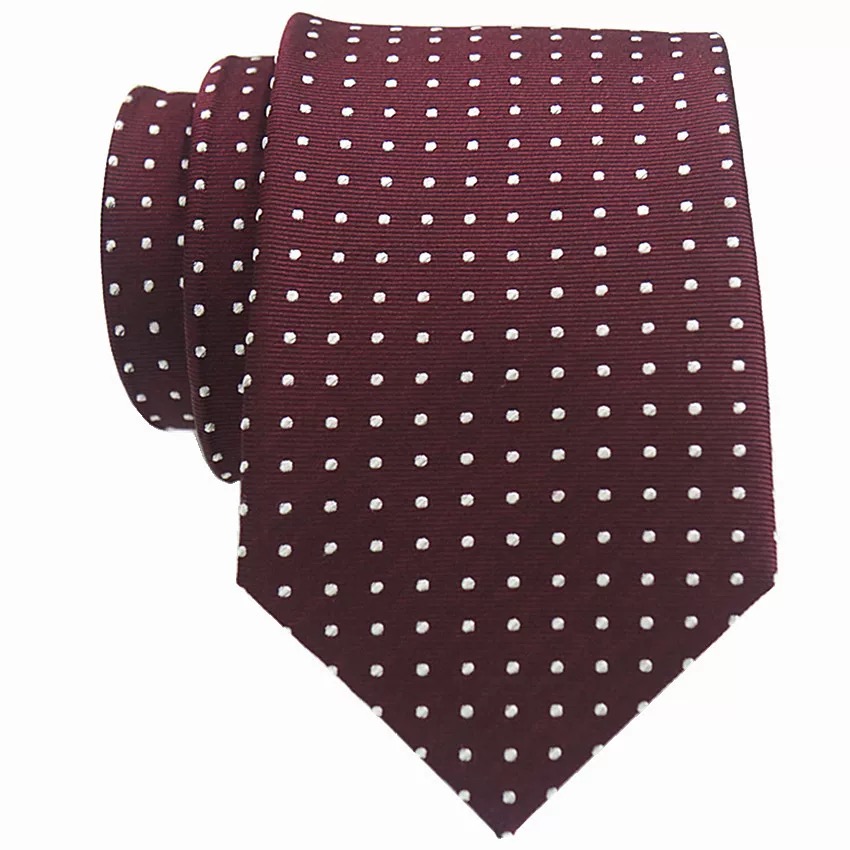Modern Tailor | Maroon Dotted Tie Silk Textured Dotted Tie