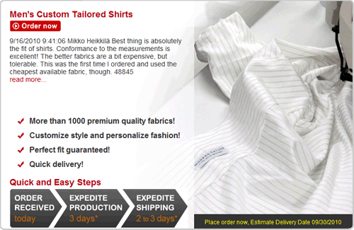 custom tailored shirts online