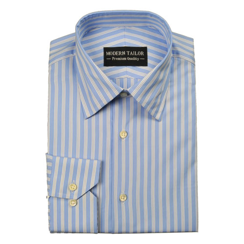 Modern Tailor | #p160 Light Blue and white stripes dress shirts