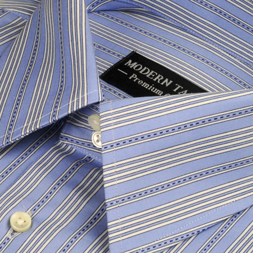 Modern Tailor | #89840 Cornflower Multi Stripes dress shirts