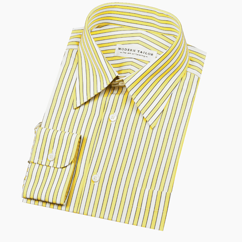Modern Tailor 892519 Yellow  and White  Stripes  dress  shirts 