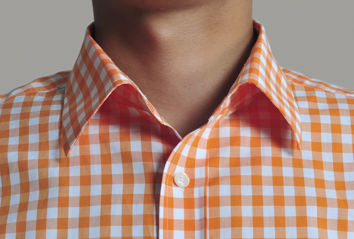 orange gingham dress shirt Ralph Lauren Kids Gingham Stretch Cotton Shirt - Boys - Orange Multi