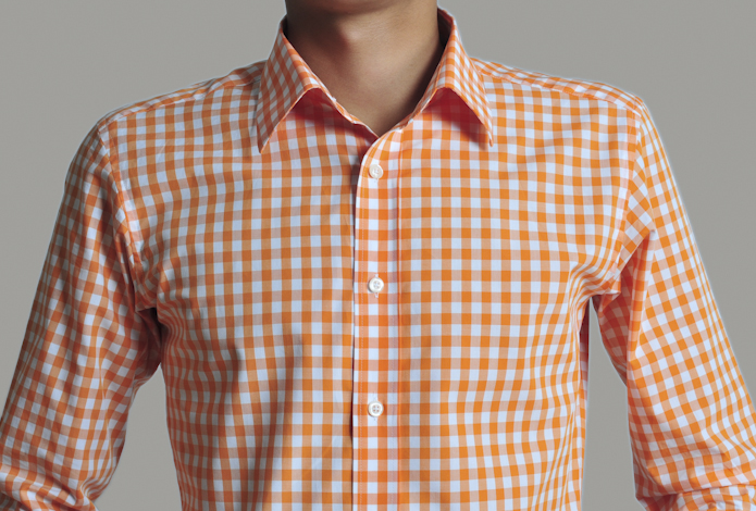 open lace back dress Oranvo Orange & White Mini Check Cotton Shirt for Men – Hamercop main image 0