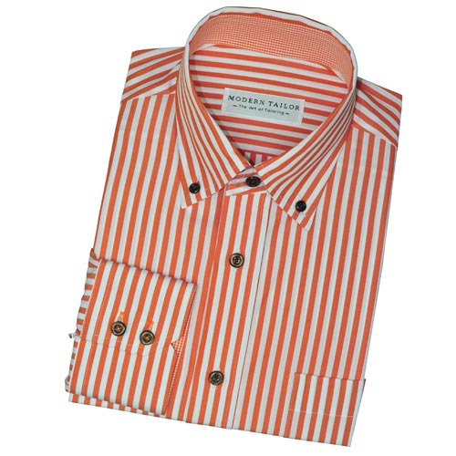 Modern Tailor | #C12032 Orange stripe dress shirts