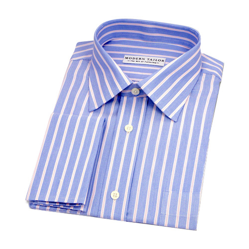Modern Tailor | #P53 Blue and pink stripes dress shirts