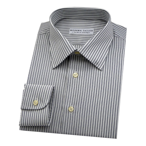 Modern Tailor | #T87 Black and white stripes dress shirts