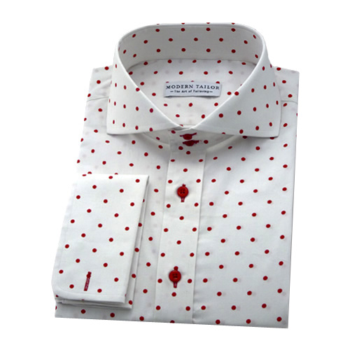 Buy > white polka dot dress shirt > in stock