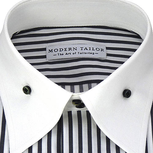 Modern Tailor | #O183 Black and white stripes dress shirts