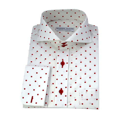 white dotted dress shirt