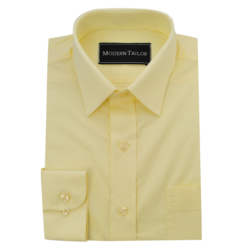Modern Tailor | #O37 Light yellow plain dress shirts