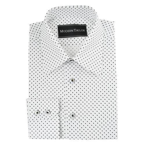 white dotted dress shirt