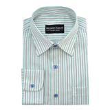 #A60 Green and White stripes Dress Shirts