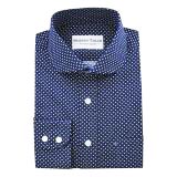 #D13 Blue white dots Dress Shirts