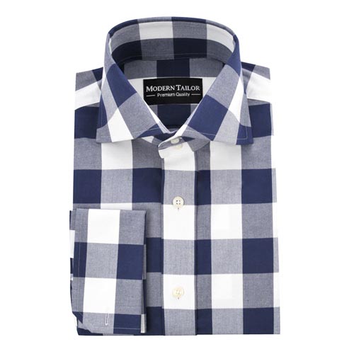 Modern Tailor | #p213 Maxi Navy and White Checks dress shirts