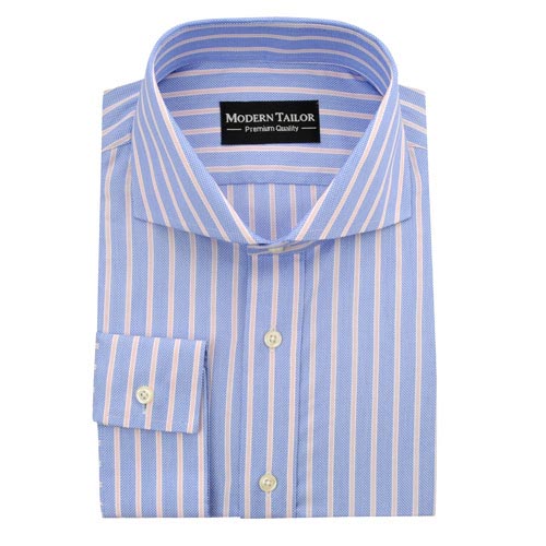 Modern Tailor | #P53 Blue and pink stripes dress shirts